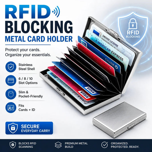 RFID blokkoló fém kártyatartó