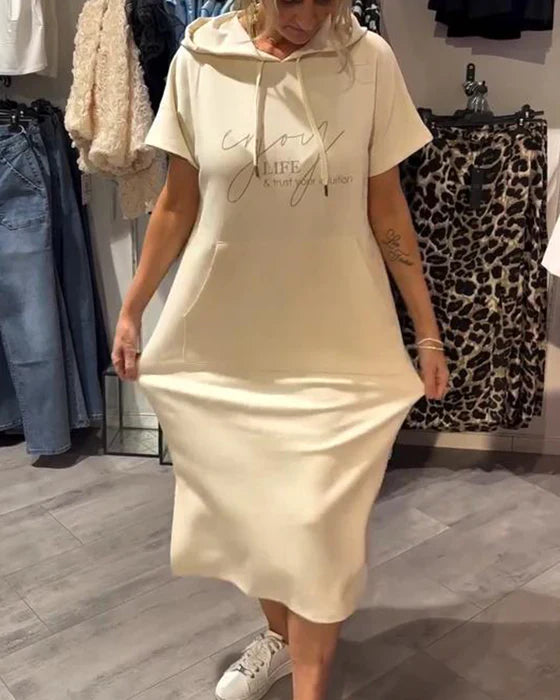 💥🔥👗[S-5XL]2025 új nyári stílusú laza, kényelmes és légáteresztő nagyméretű pulóverruha