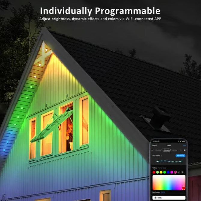 ⏰Az akció utolsó napja🌈Intelligens szivárvány LED kültéri állandó világítás
