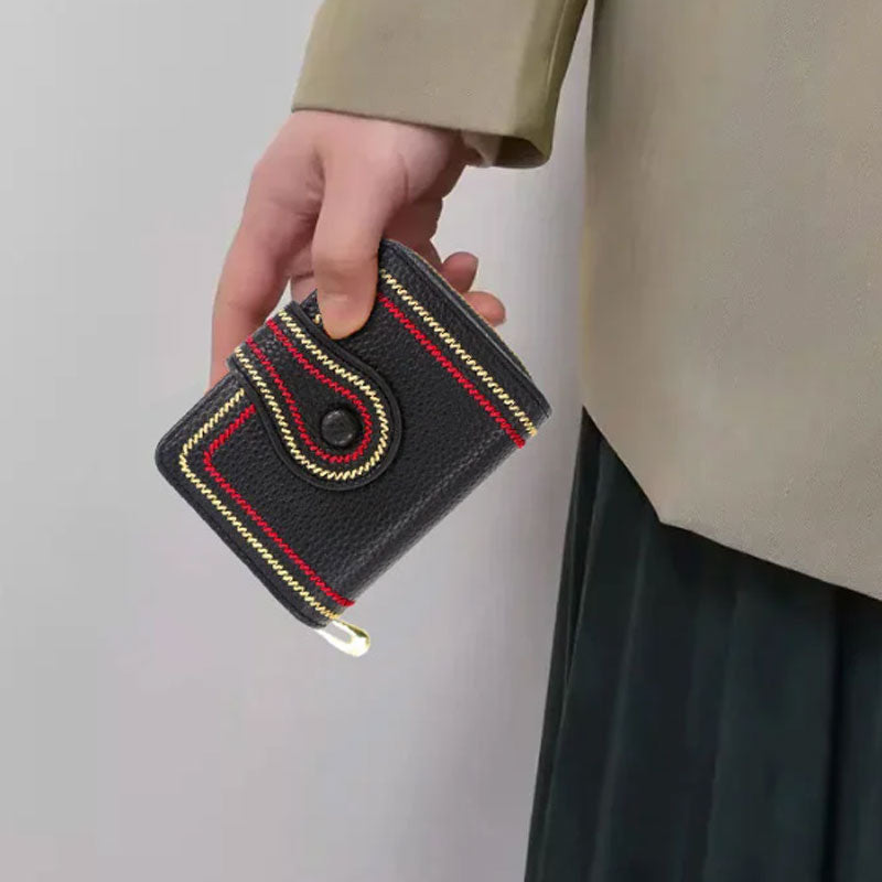 👛Női rövid cipzáras többkártyás zsebes pénztárca💰