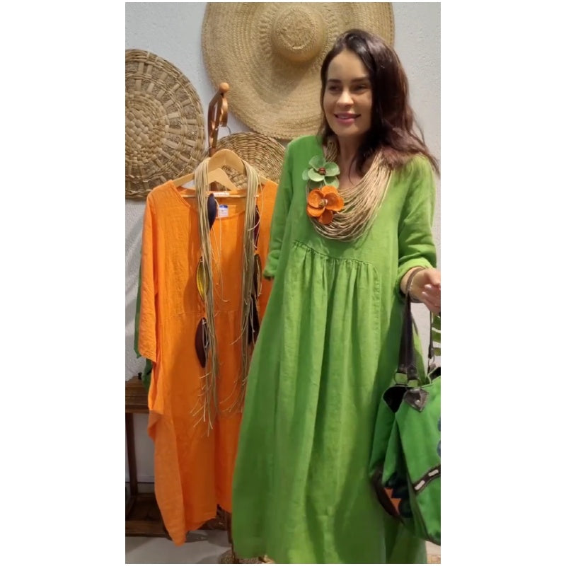 💖Korlátozott kiárusítás 20% KEDVEZMÉNY💖Női alkalmi hosszú ujjú vászon Boho ruha