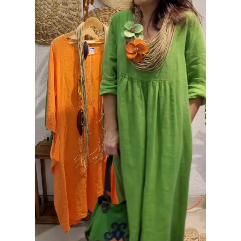 💖Korlátozott kiárusítás 20% KEDVEZMÉNY💖Női alkalmi hosszú ujjú vászon Boho ruha