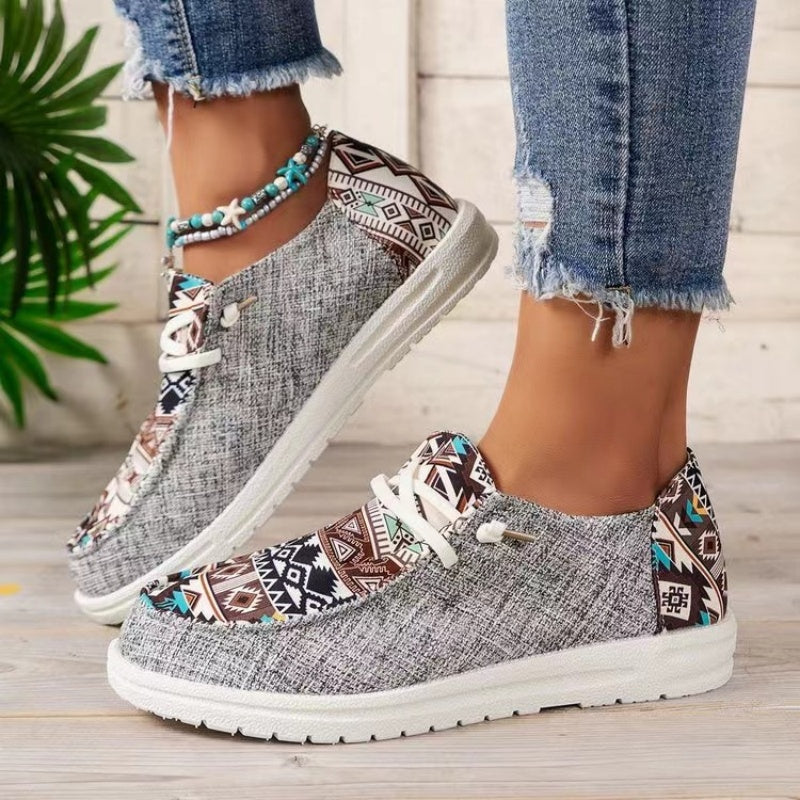 🥿Női alkalmi etnikai mintás vászon cipő