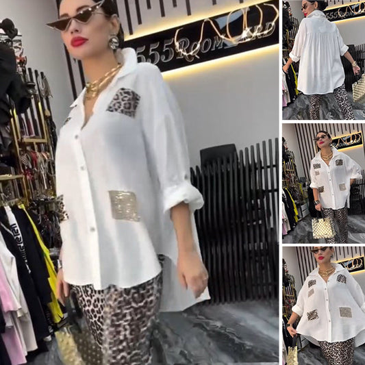 👗 Leopárdmintás szett | 2 részes lezser | Rugalmas pamut