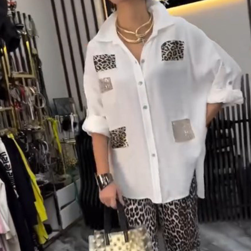 👗 Leopárdmintás szett | 2 részes lezser | Rugalmas pamut