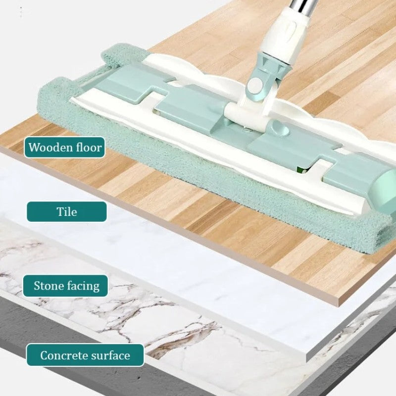 Nagy, lapos felmosófej rozsdamentes acél rúddal