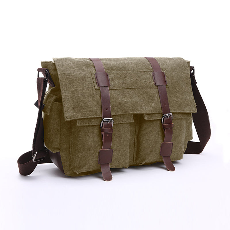 Férfi nagy kapacitású vászon válltáska