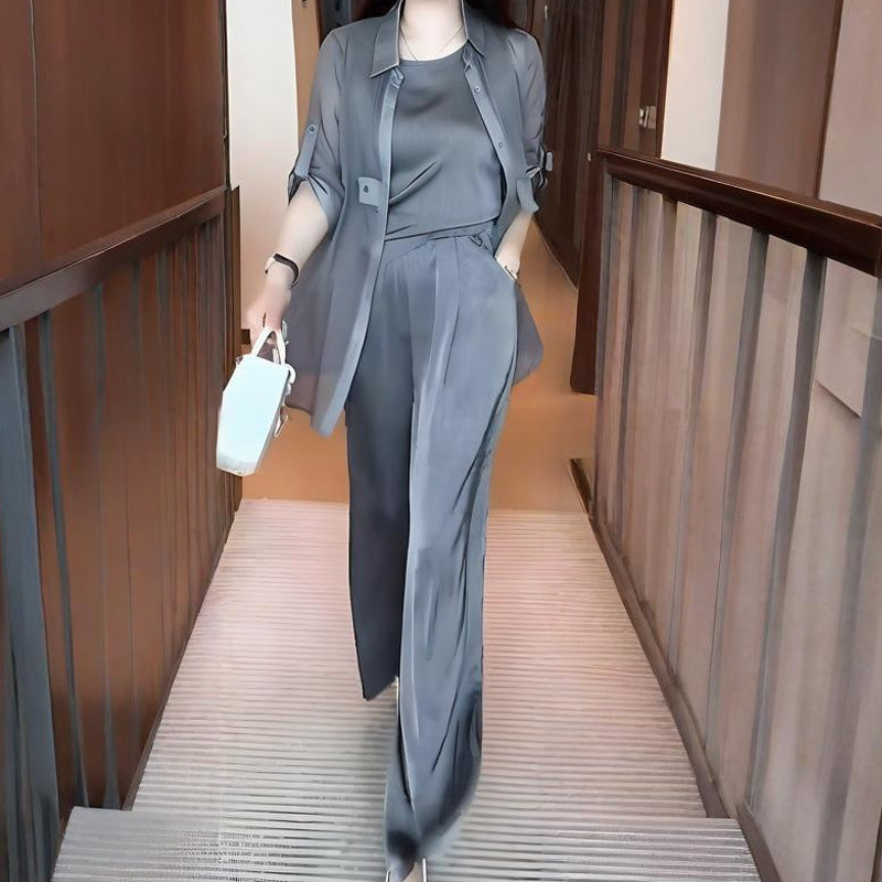 Női 3 részes szett: ing, mellény és nadrág