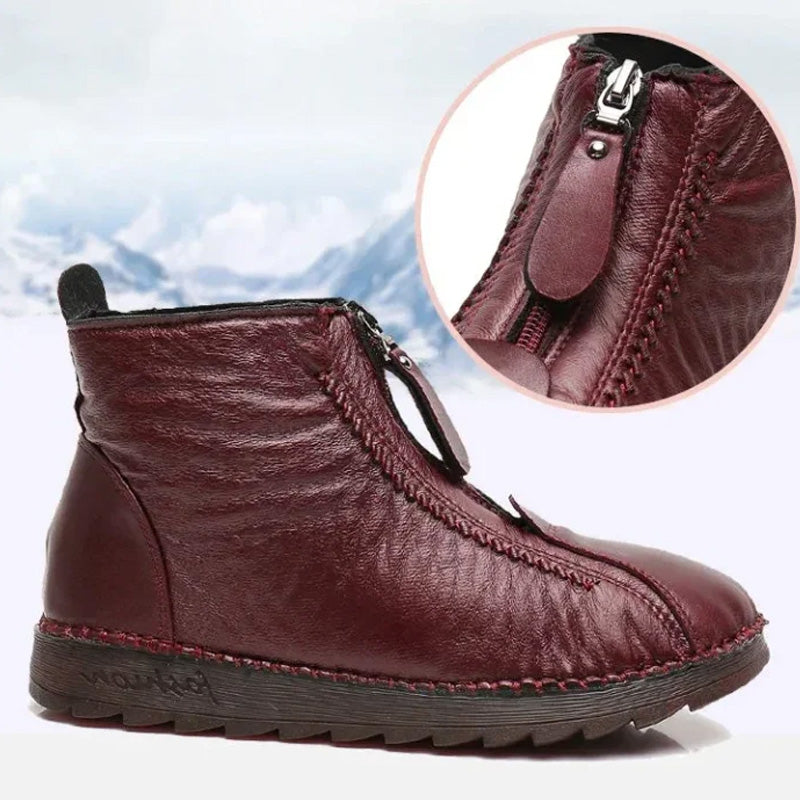 ❄️ Női Téli Meleg Cipzáras Bokacsizma 👢💕