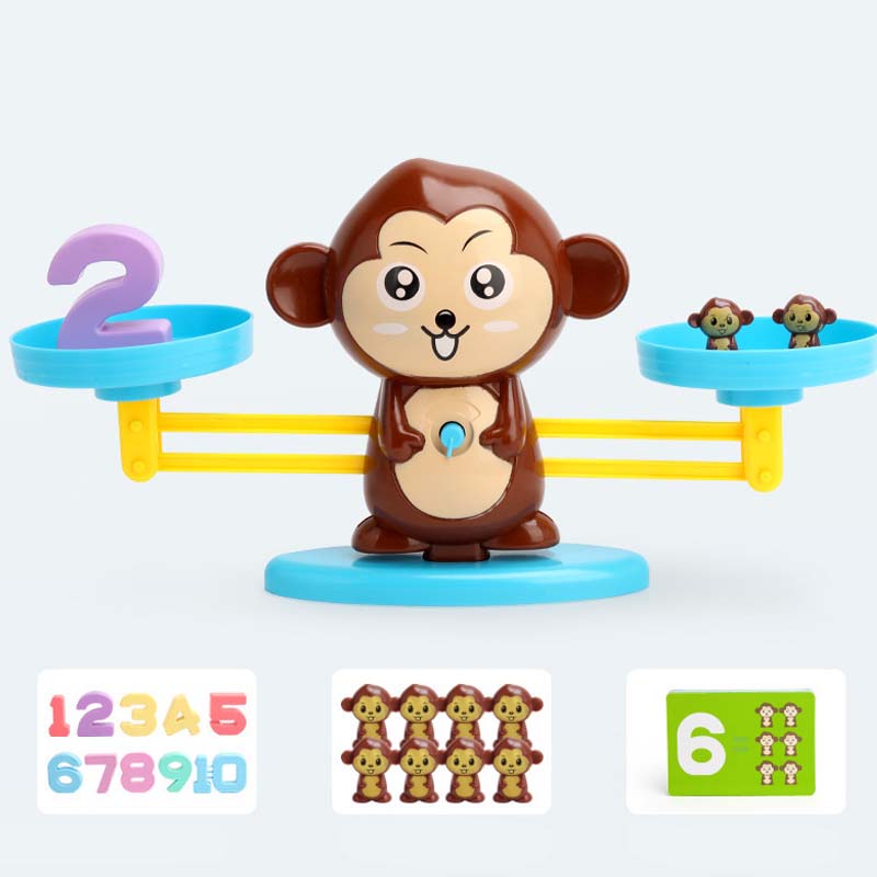 🐸Gyerekjáték-készlet rajzfilmállatokkal és mérlegekkel