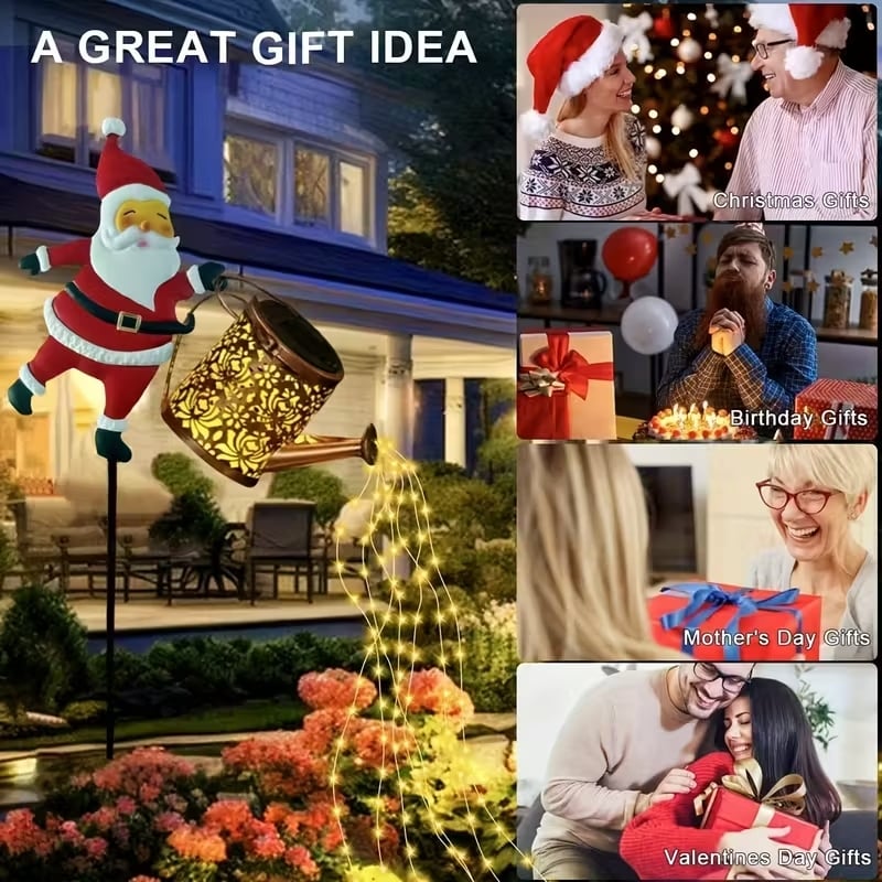 🎅 Mikulás napelemes lámpa - Varázslatos fény tölti be kertedet ünnepi ragyogással. ✨