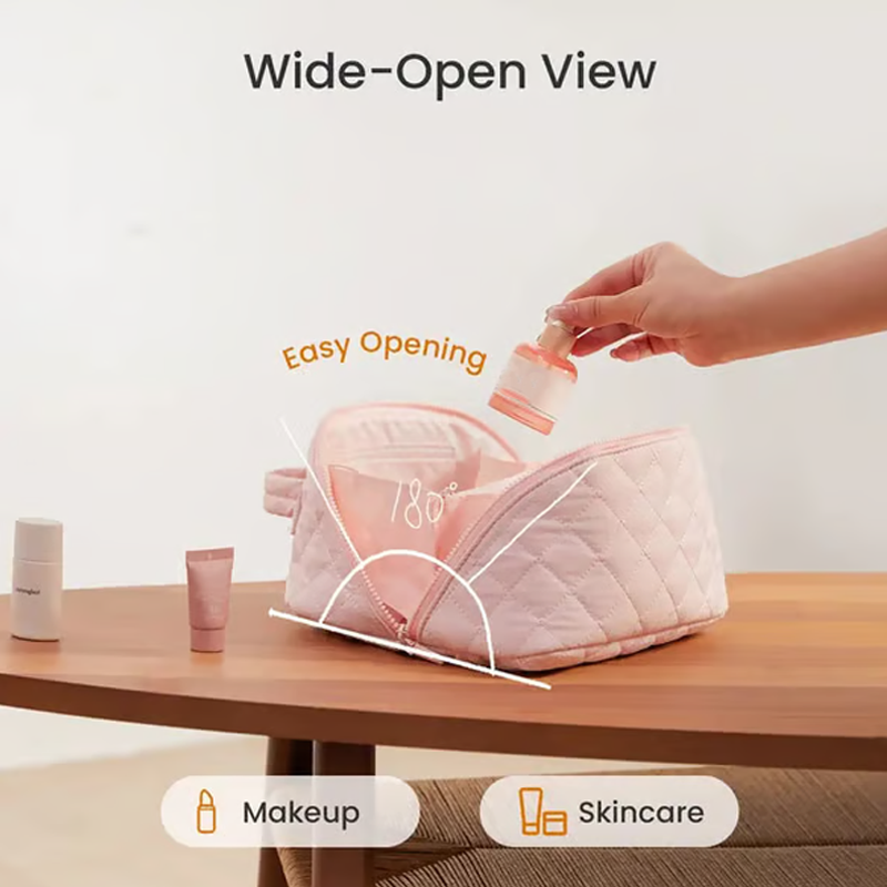 💗Nagy, tágas kozmetikai táska fogantyúval