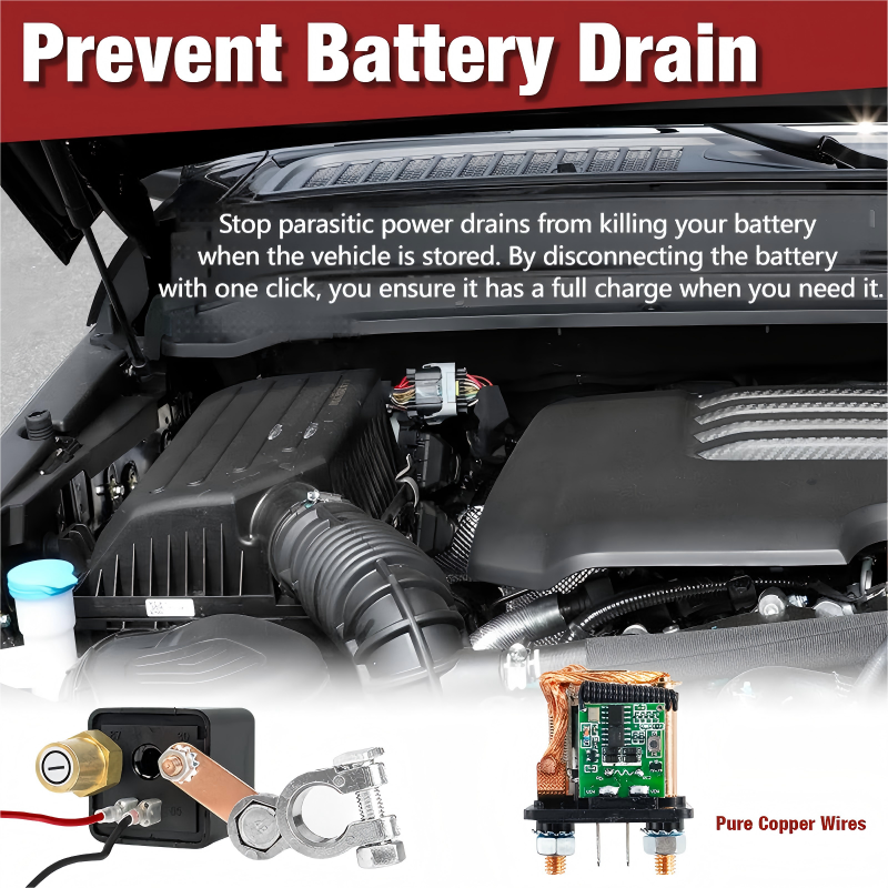 🚗Korlátozott idő 50% -os kikapcsolás 🔋 Autó távoli kikapcsoló kapcsoló, Anti Power Loss eszköz