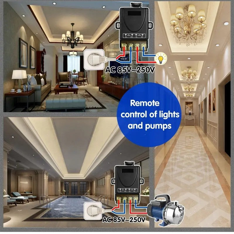 Vezeték nélküli távirányító kapcsoló és vevő, kábelezés nélkül