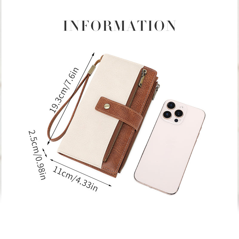 👛Retro stílusú, RFID-blokkolós, háromrészes női pénztárca