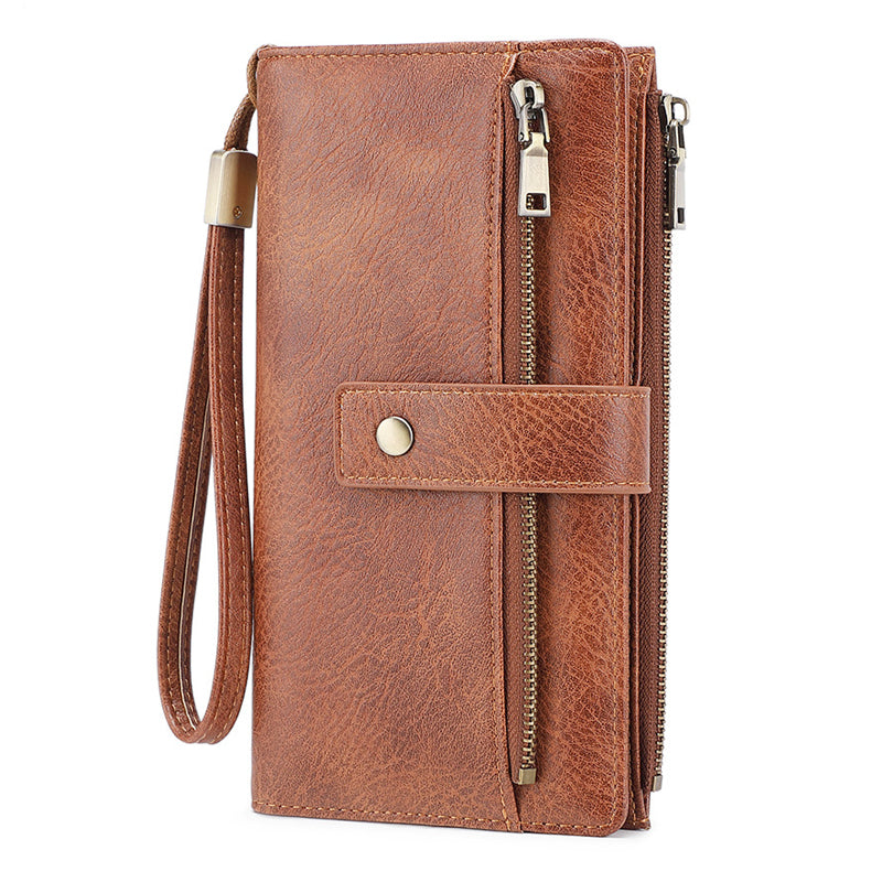 👛Retro stílusú, RFID-blokkolós, háromrészes női pénztárca