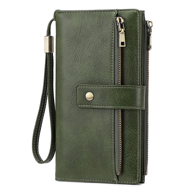 👛Retro stílusú, RFID-blokkolós, háromrészes női pénztárca