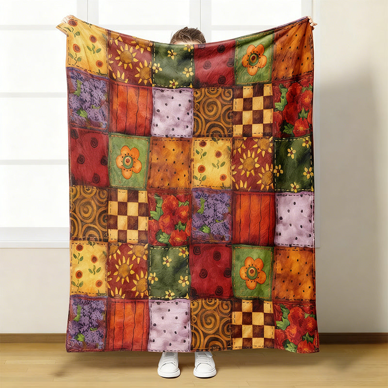 🌼 Kényelmes és puha flanel takaró virágmintával 🛋️💐