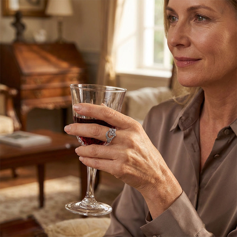 Nyitott kelta mintás gyűrű, 925 ezüstből