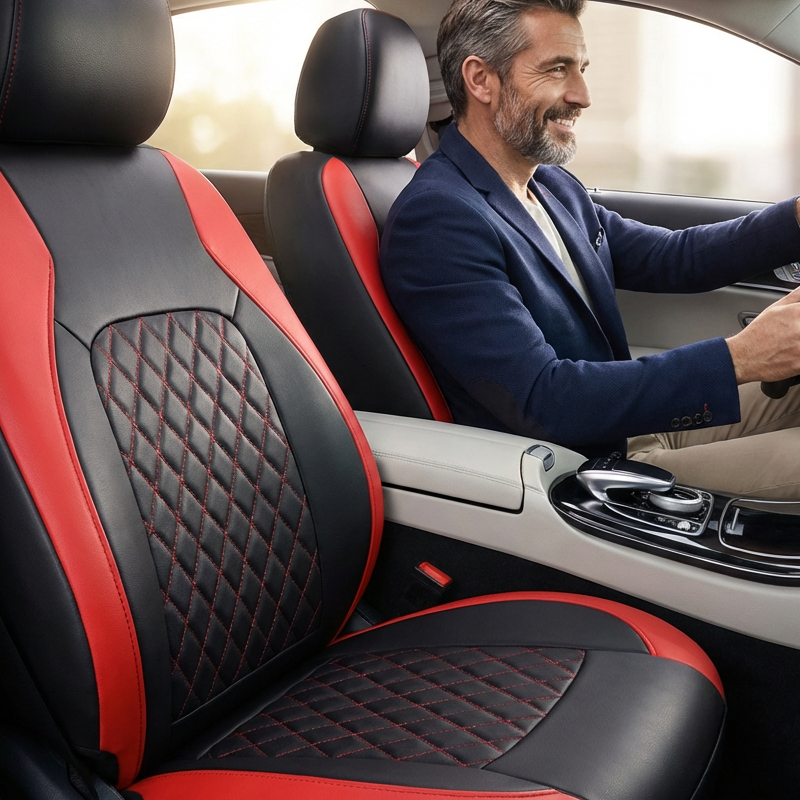 9 darabos bőr autóüléshuzat-készlet – Univerzális, prémium védelem! 🚗✨