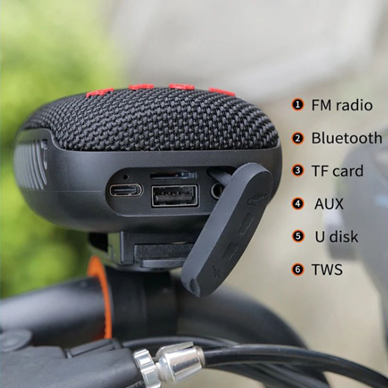 🎵Vízálló kerékpáros Bluetooth hangszóró – IPX5, TWS sztereó és TF kártya támogatás🚲