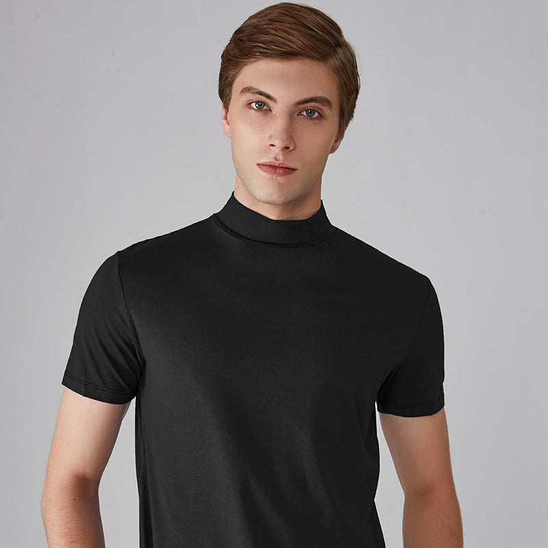 Férfi magas nyakú Slim Fit póló