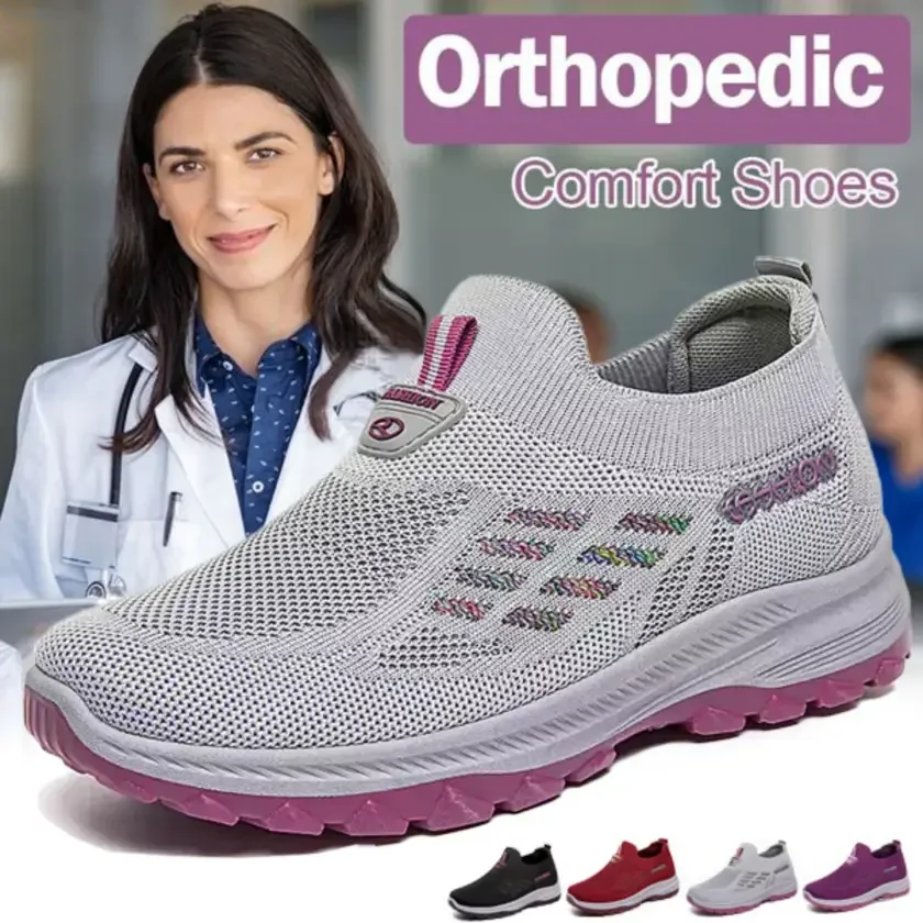 👟 Fly Knit ortopéd cipő – ívelt talptámasz, lélegző és párnázott 🦶✨🩺
