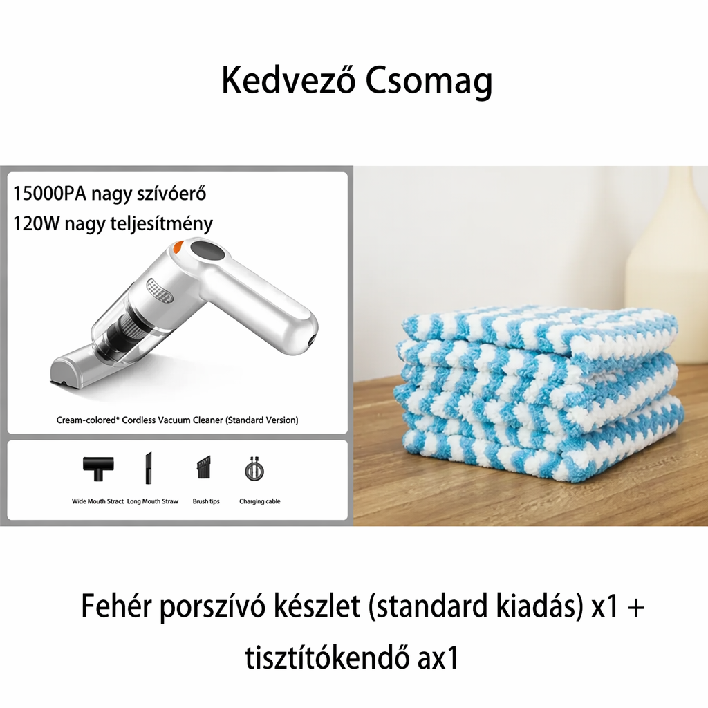 🚗✨ Nagy teljesítményű vezeték nélküli autós porszívó készlet 🛋️