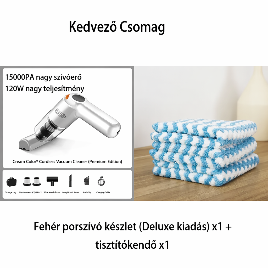 🚗✨ Nagy teljesítményű vezeték nélküli autós porszívó készlet 🛋️