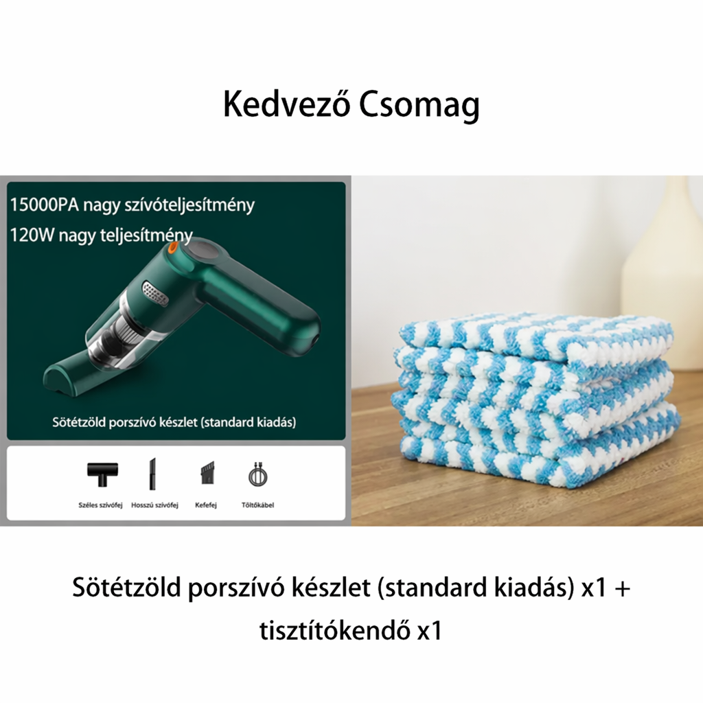 🚗✨ Nagy teljesítményű vezeték nélküli autós porszívó készlet 🛋️