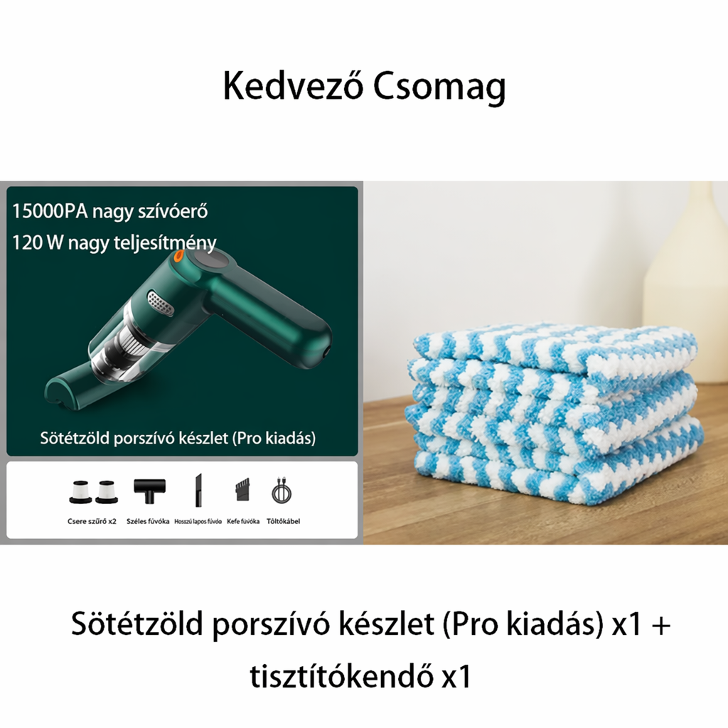 🚗✨ Nagy teljesítményű vezeték nélküli autós porszívó készlet 🛋️