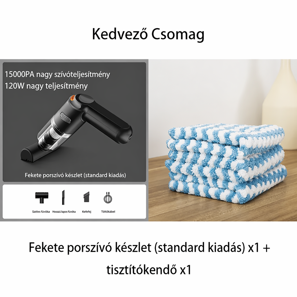 🚗✨ Nagy teljesítményű vezeték nélküli autós porszívó készlet 🛋️