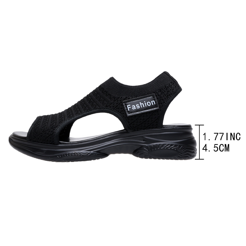 👡Női szandálok 4,5 cm-es platformmal és kötött anyaggal - 2 színben, 35-42-es méretben