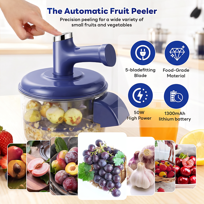 🍇IDŐKORLÁTOS KEDVEZMÉNY! 🍎Elektromos gyümölcshámozó és turmixgép – 10 másodperc alatt hámoz