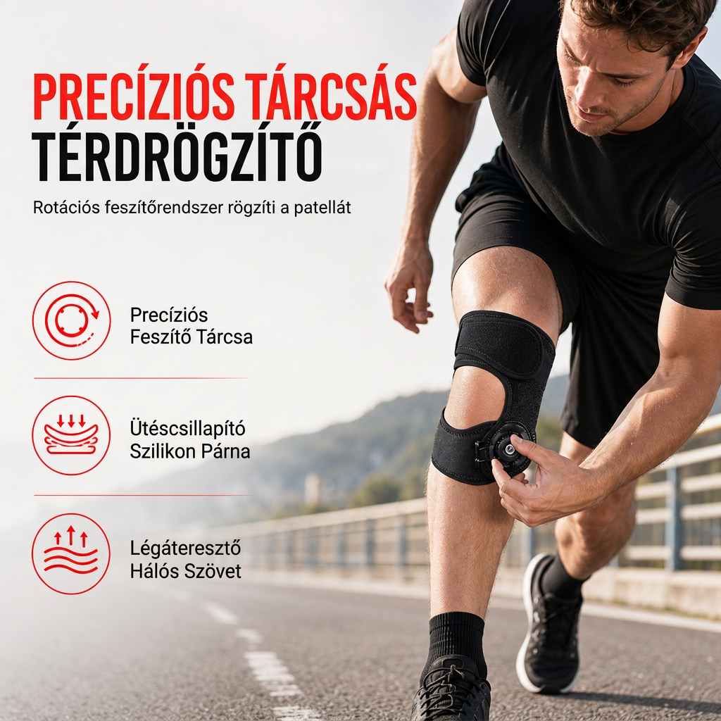 🦵 Állítható szilikon patella stabilizáló pánt – Térdvédelem futáshoz, edzéshez és lépcsőzéshez ✨